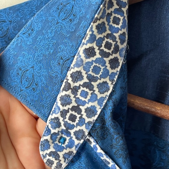 Robert Graham Long Sleeve Button Up blue flip cuff Paisley Shirt Size 2XL - Picture 11 of 14